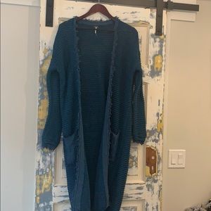 Free People Teal Long Sweater